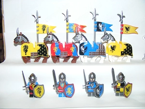 Lego Castle figurák katonák Crusader Black Falcon Sárkány lovag katona 4+4db ló ÚJ - kép 4