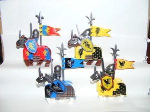 Lego Castle figurák katonák Crusader Black Falcon Sárkány lovag katona 4+4db ló ÚJ - kép 7