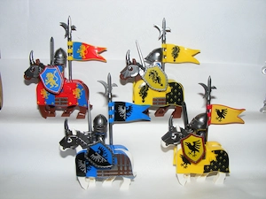 Lego Castle figurák katonák Crusader Black Falcon Sárkány lovag katona 4+4db ló ÚJ - kép 6