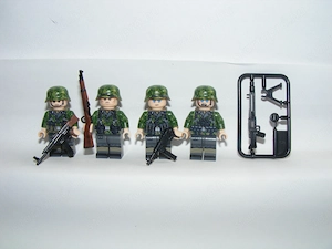 Lego 2. Világháborús Német Álcázott katonák Rauchtarnmuster tavaszi álca 4db ÚJ - kép 2