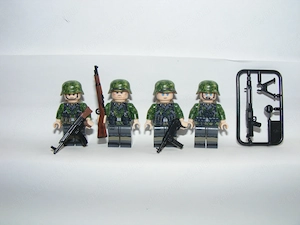 Lego 2. Világháborús Német Álcázott katonák Rauchtarnmuster tavaszi álca 4db ÚJ - kép 3