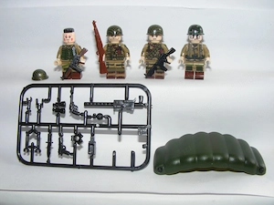 Lego 2. Világháborús Amerikai katonák Ejtőernyős hadosztály katona figura 4db ÚJ - kép 4