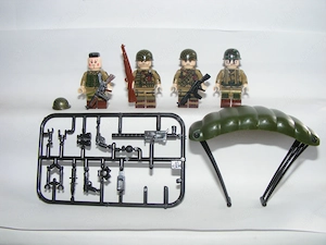 Lego 2. Világháborús Amerikai katonák Ejtőernyős hadosztály katona figura 4db ÚJ - kép 3