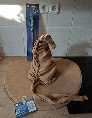 Halloweenre Varázsló kalap, mágikus varázspálcával eladó, új! - kép 4