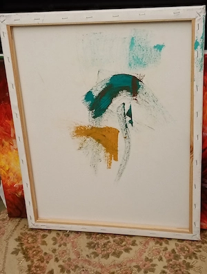  stilizált virágfát ábrázoló modern akril festmény 40 * 50 cm 8000ft 36 50 104 8272   Eladó a képen  - kép 4